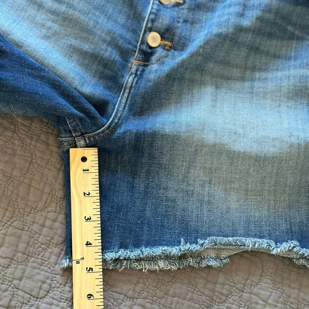 Lee Heritage Relaxed Fit High Rise Button‎ Fly Denim Shorts Blue Womens 20M